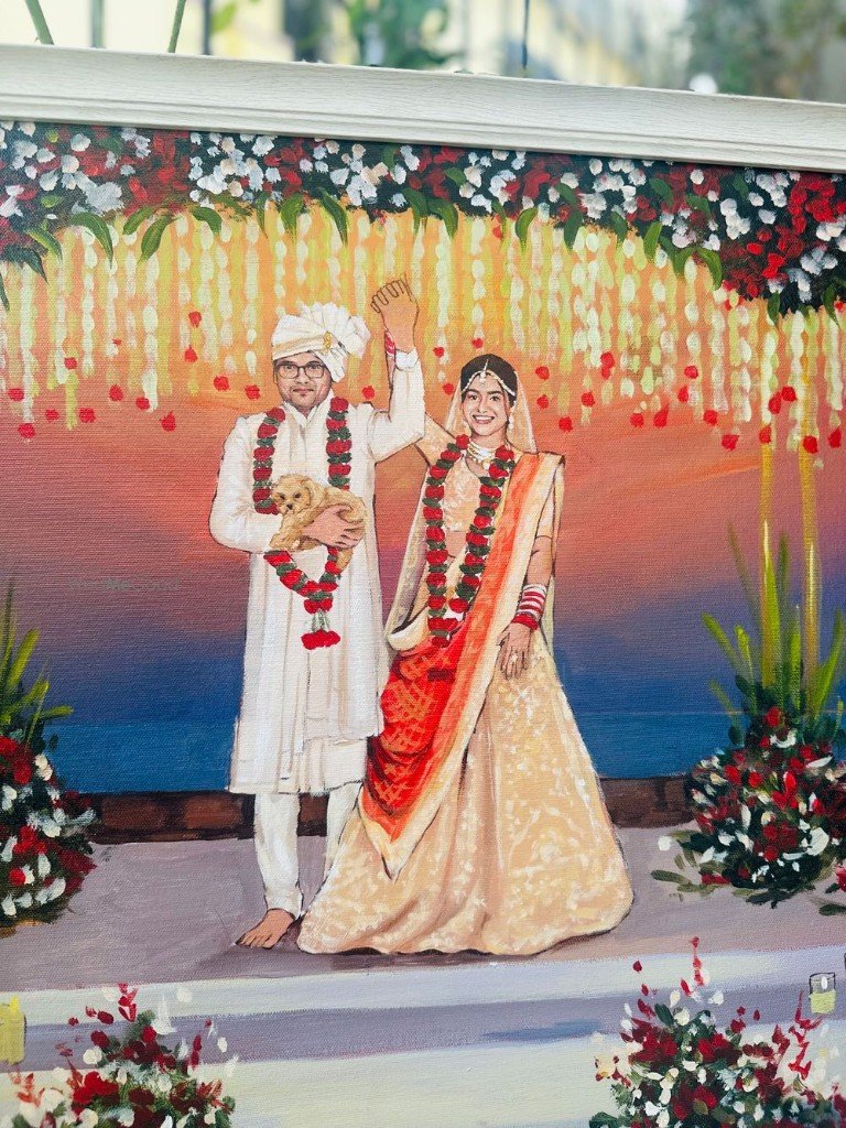 Ceremony including your pet — wedding live painting