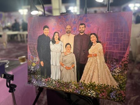 Multi-generational family — live — wedding live painting